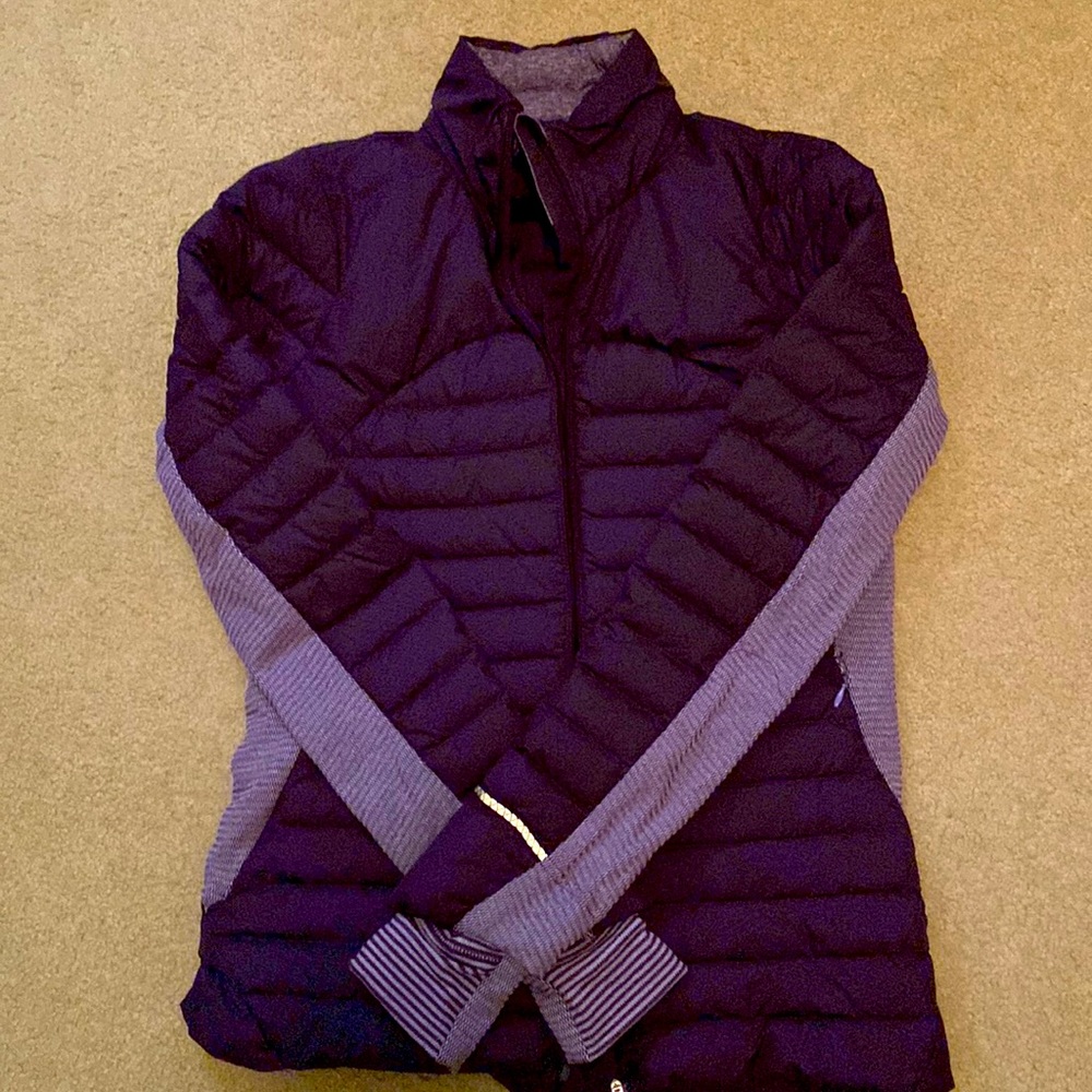 Lululemon Purple Zip Up Goose Down For A Run Light Insulated Jacket